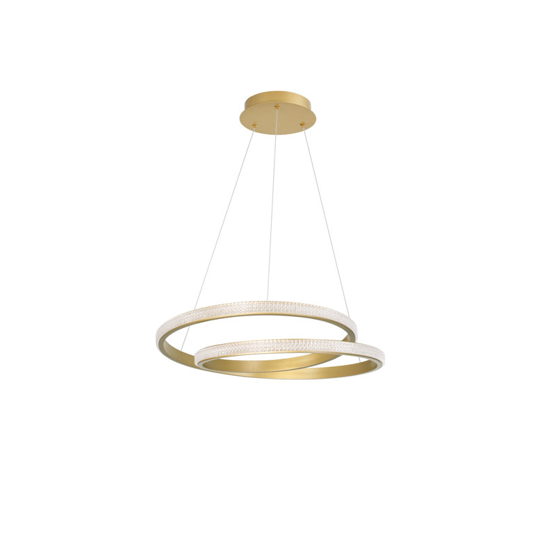 1 - Light LED Unique/Statement Pendant, Gold