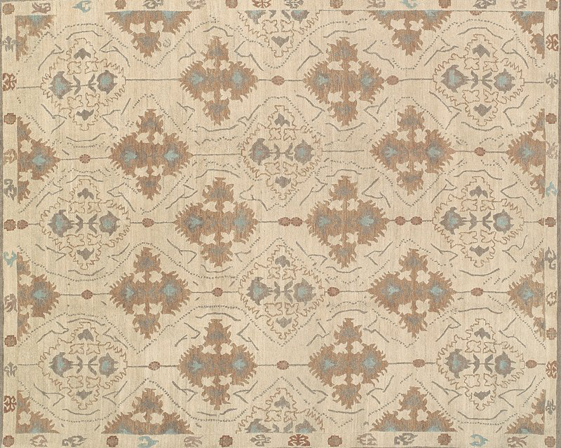 Samkara Wool Oriental Area Rug in Beige/Neutral, Rectangle 12' x 16'