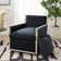 Performance Fabric No Assembly Down Fill Upholstered Swivel Armchair