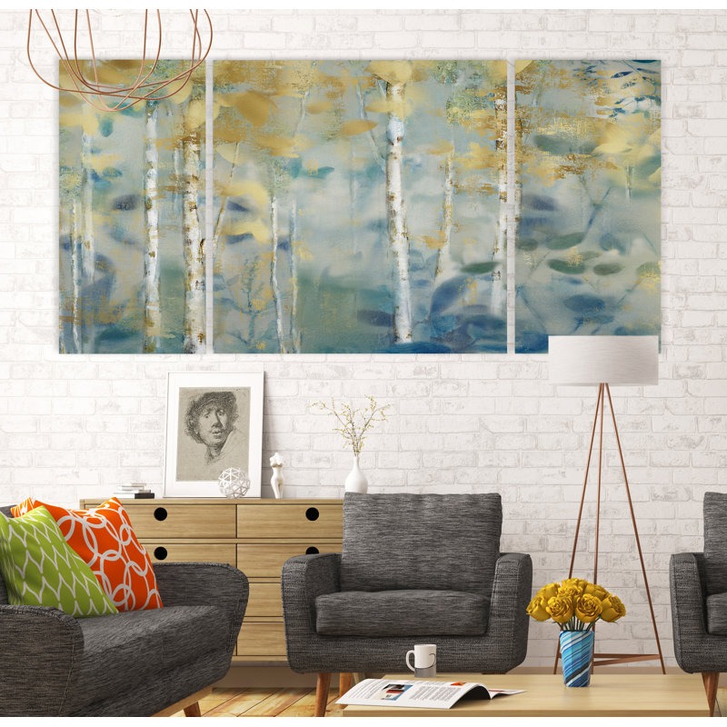 «Gilded Forest II», image multi-pièces sur toile tendue, H 24 po x l 48 po x P 1,5 po