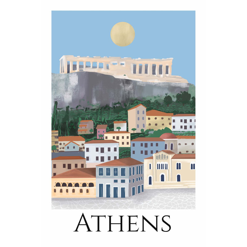 Athens Travel Poster - Unframed, Large