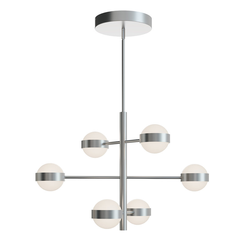 Luminaire suspendu à 6 lumières Verona, Nickel satiné