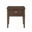 Table de bout Classic avec port de chargement USB et tiroir - finition brune