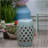Outsunny 13" X 18" Ceramic Garden Stool With Woven Lattice Design & Glazed Strong Materials Decorative End Table, Antique Blue