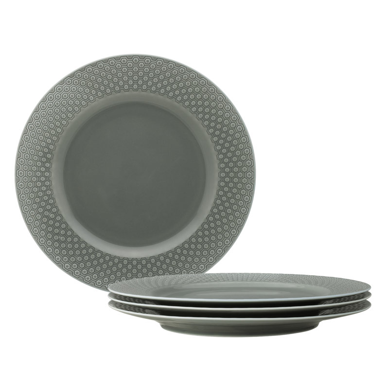 Kikko Set of 4 Dinner Plates, 10.5", Moss