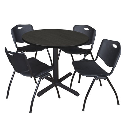 Regency Cain Round Breakroom Table & 4 M Stack Chairs
