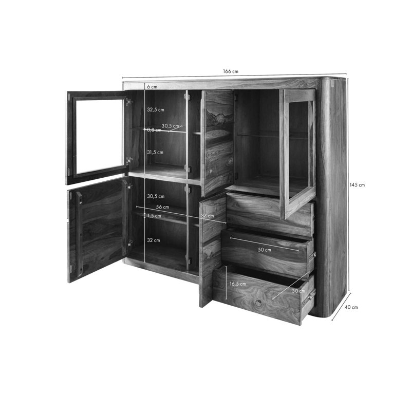 Toronto 166cm Sideboard, Walnut
