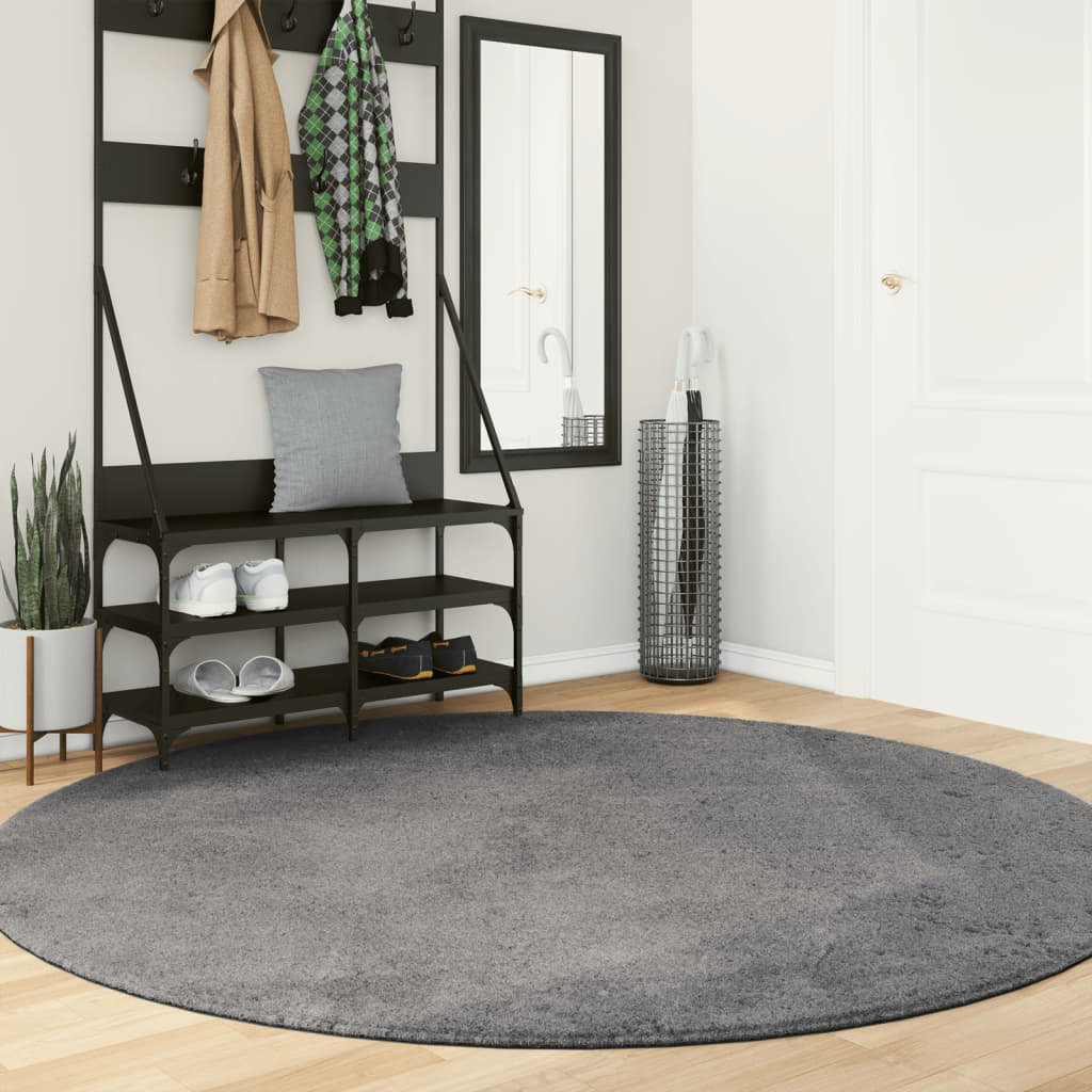 Rug "HUARTE" Short Pile Soft and Washable Anthracite