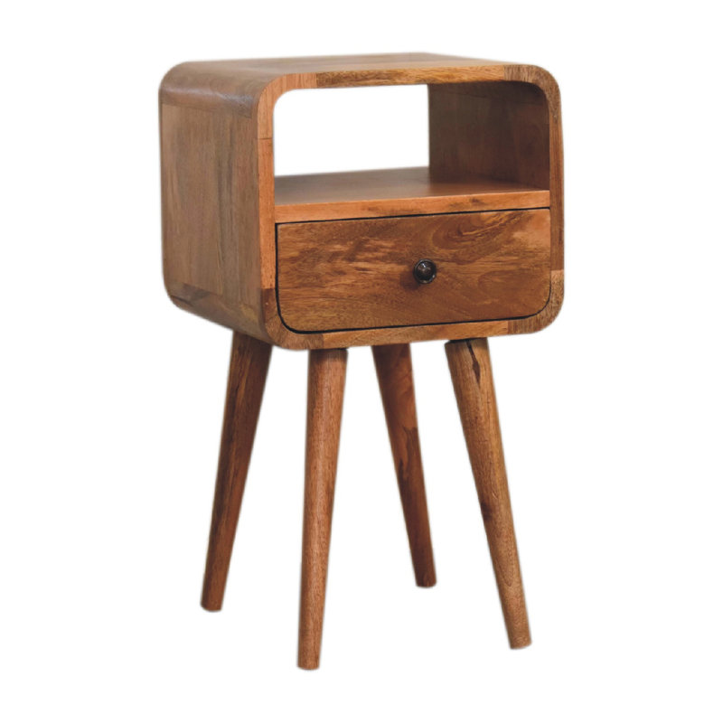 Wenzel 193.55cm W Solid Wood Bedside Table, Oakish