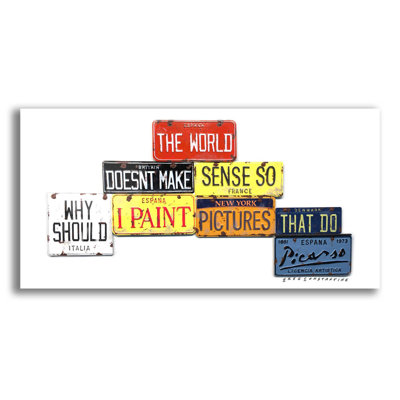 Red Barrel Studio® «Picasso Make Sense» par Gregory Constantine, art mural en verre acrylique