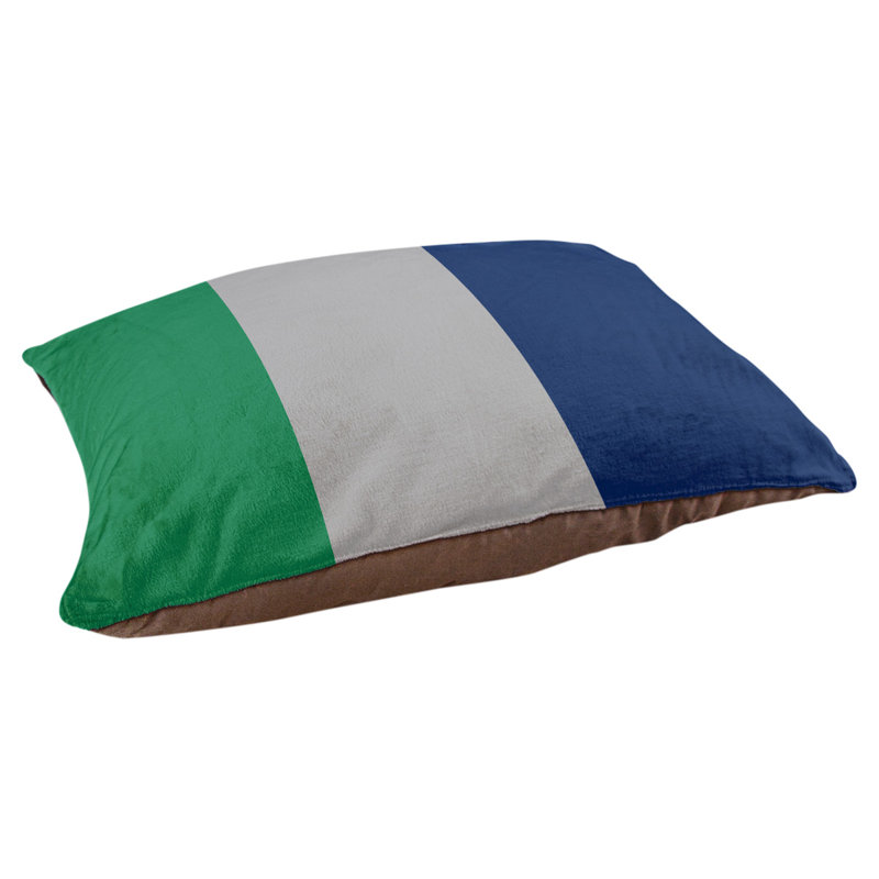 Coussin rectangulaire designer Minnesota, Moyen (L 30 po x l 40 po), Vert / gris froid / bleu