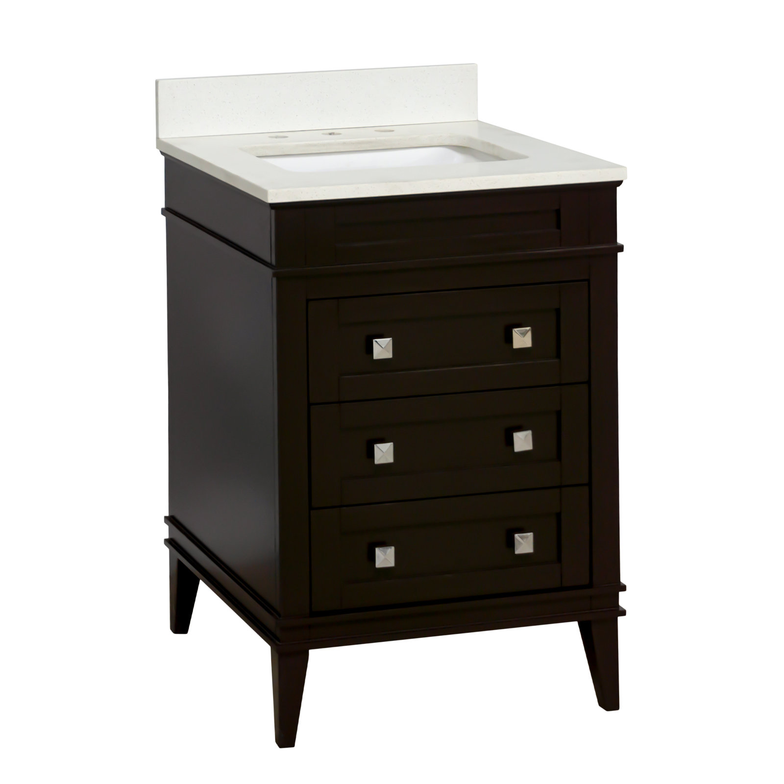 Frankfurt 24'' Single Bathroom Vanity, Chocolate, Quartz