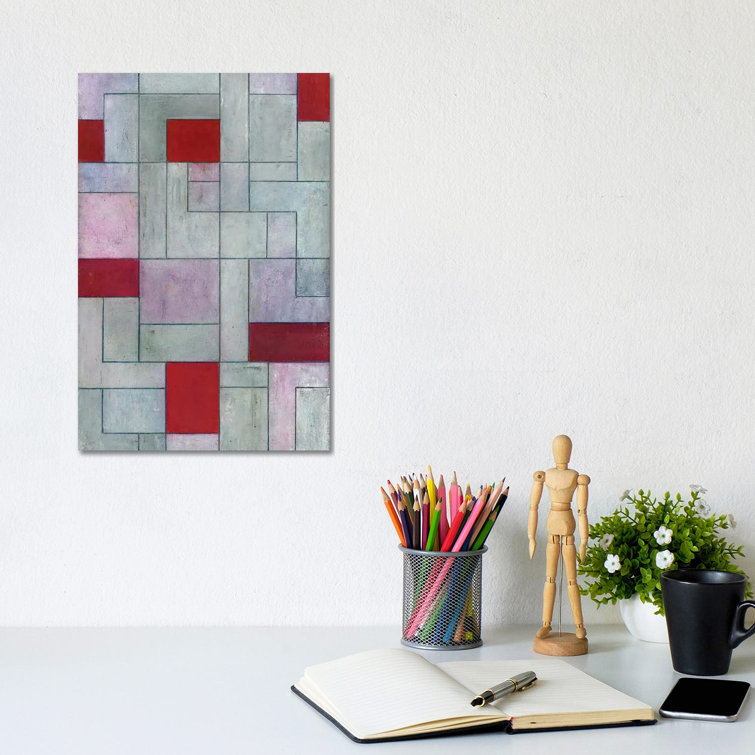 Grey Matters Red by Stephen Cimini - Painting on Canvas