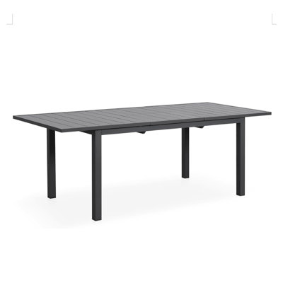 68"-91.5" Gray Extendable Aluminum Outdoor Dining Table