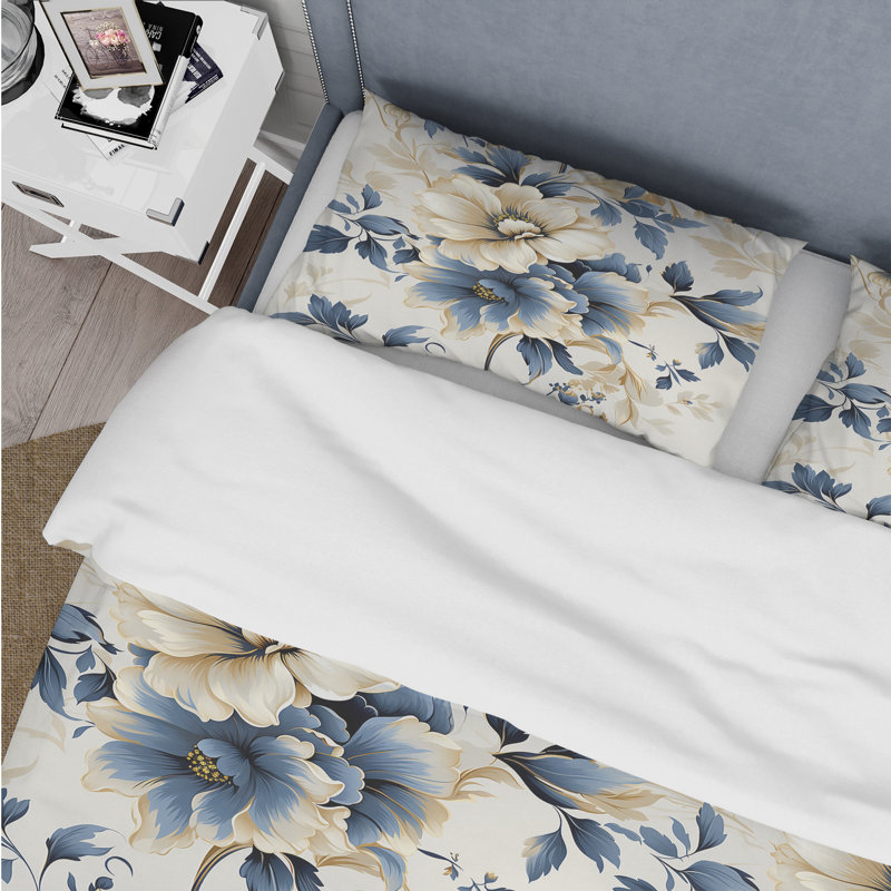 Literie à motifs contemporains motif victorien VII, Housse de couette pour grand lit et 2 taies décor
