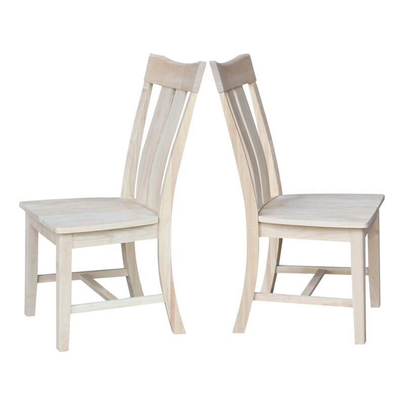 Chaise en bois massif Delisca, Non fini