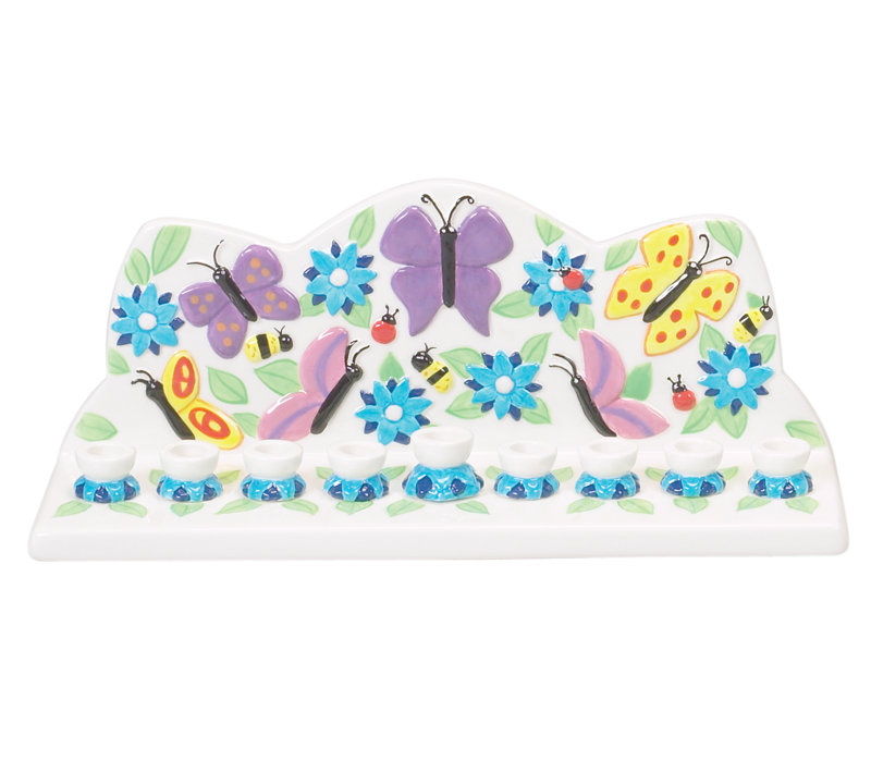 Butterfly And Ceramic Menorah