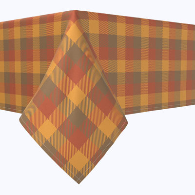 Square Tablecloth, 100% Cotton, 52X52", Vintage Fall Tartan Plaid