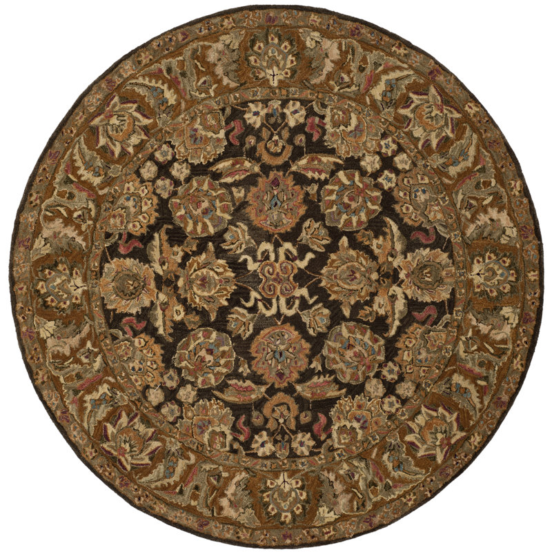 Tapis oriental en laine touffeté à la main Tingley, Rond 6 pi