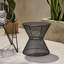Table d'appoint - style intemporel, structure en fer, finition noir mat, 17,44 po P x P 18,57 H, table moderne en maille Breezy, construction, noir, silhouette arrondie, profondeur, largeur, hauteur, stable
