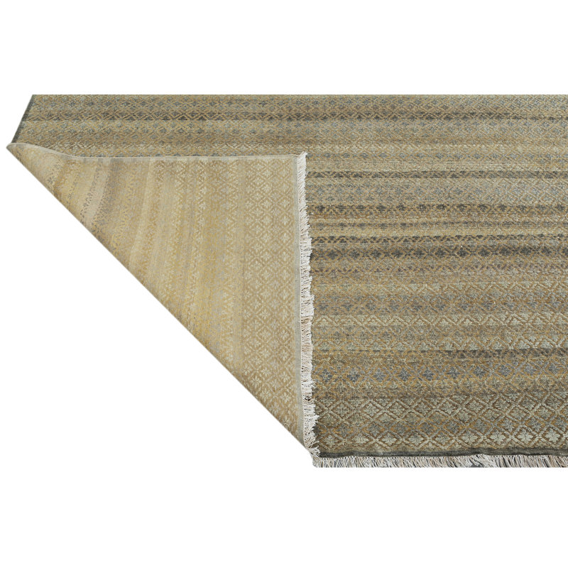 High-Quality Hand-Knotted Multi And Brown Area Rug, Rectangle 10' x 14'