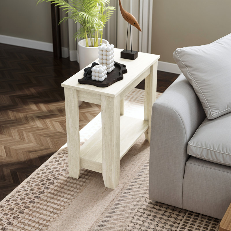 Weddel Basilico End Table with Storage, Travertine