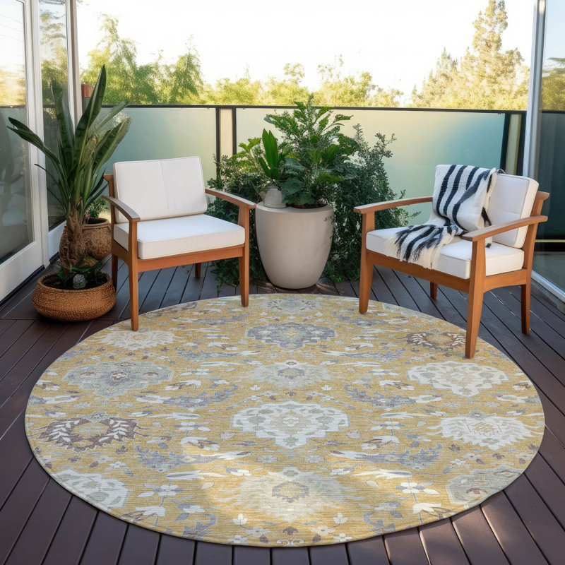  Machine Washable Indoor/Outdoor Chantille ACN1026 Rug, Round 8'