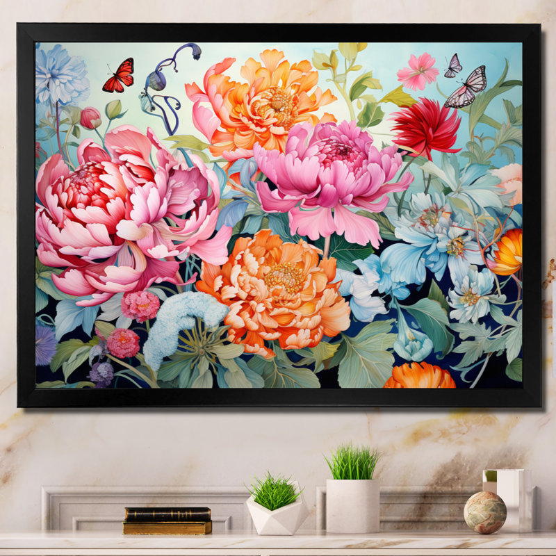 " Fashion Botanical Splendour ", H 34 po x l 44 po, Encadrement doré