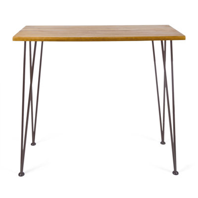 Table de bar, table d'appoint, table basse en bois et métal Denali