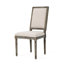 Chaises de salle à manger en bois patiné avec revêtement en tissu - 2 de siège d'aspect blé-1717064775