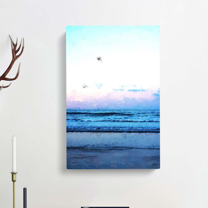 Seagulls Flying High In Abstract - Wrapped Canvas, 76cm H x 50cm W x 3cm D