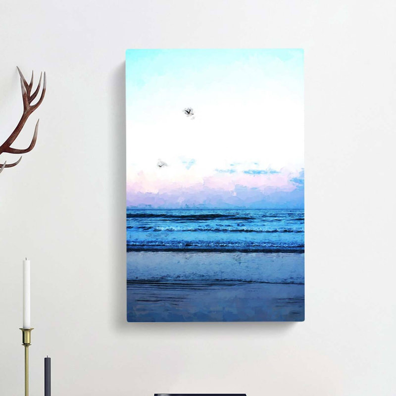 Seagulls Flying High In Abstract - Wrapped Canvas, 91cm H x 60cm W x 3cm D