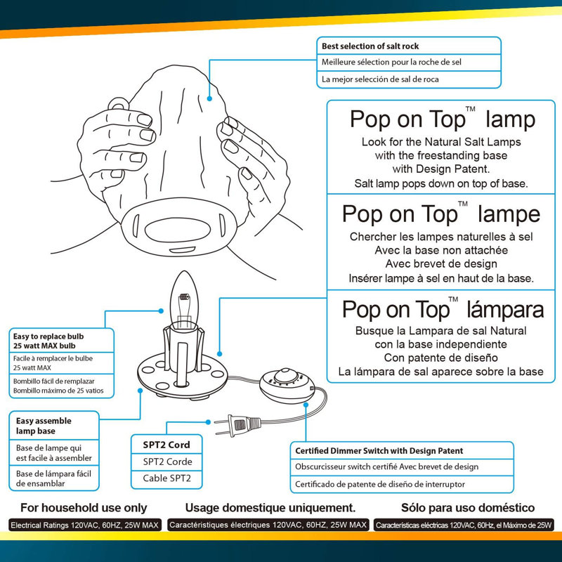Ampoule à intensité variable 15 watts E12 / candélabre à intensité variable 2500K Himalayan