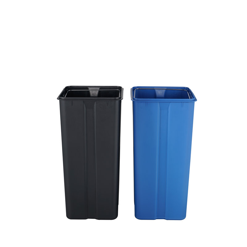 Stainless Steel Step On Multi-Compartments Trash & Recycling Bin - 16 Gallons