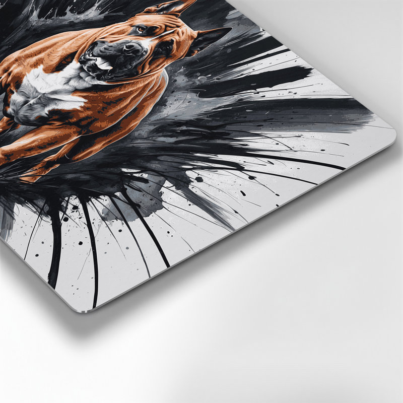 «Dogs Boerboel», art mural en métal gris, H 16 po x l 20 po