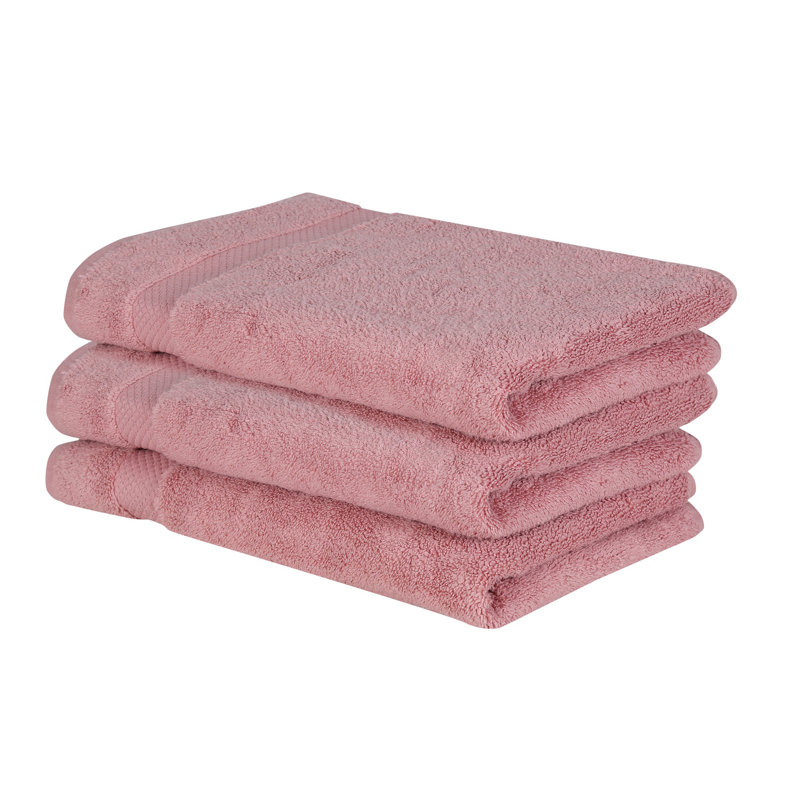 Ensemble de débarbouillettes 100% coton Splash Splash, essuie-mains absorbants doux 550 g / m² pour salle de bain, spa et usage quotidien, certifié OEKO-TEX, paquet de 3, rose