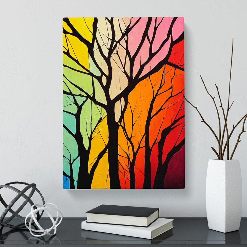 Abstract Tree Colours Vol.7 - Wrapped Canvas, 76cm H x 50cm W x 3cm D