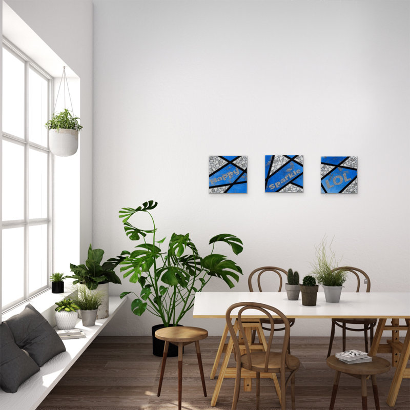 Happy-Blue Print by Eddie Bruckner