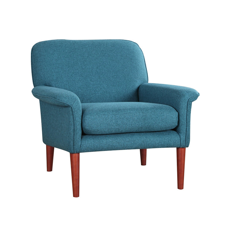 Fauteuil en polyester 34,3 po Baldesi, 100 % polyester bleu sarcelle