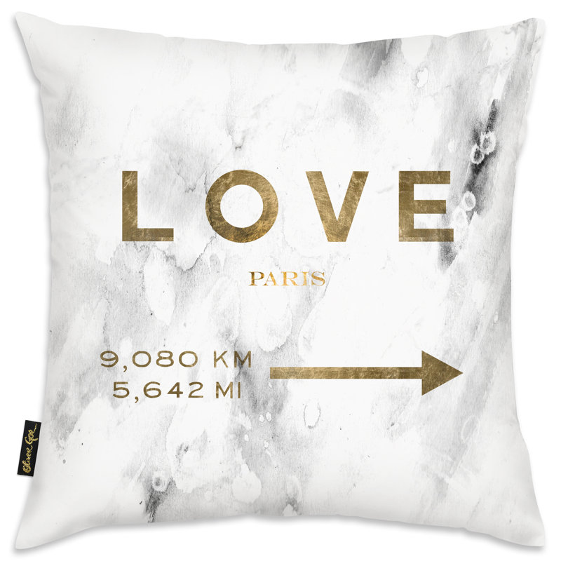 Housse et insert de coussin décoratif "Love Paris Road Sign"