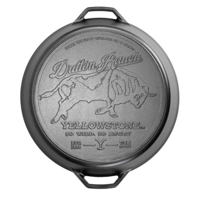 Yellowstone 17 Inch Dual Handle Skillet w/Bull