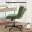 Fauteuil de bureau d'ordinateur sans accoudoirs, fauteuil de bureau ergonomique en cuir à dossier moyen avec roulettes et support lombaire pour la maison-611532223-611532222