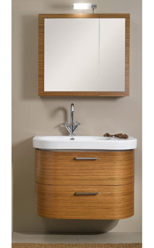 Rondo 33.8'' Single Bathroom Vanity with Ceramic Top, Teak
