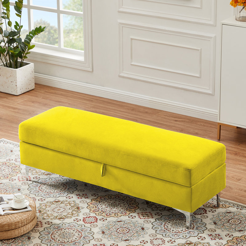 Chyana Velvet Ottoman, Ginger Velvet