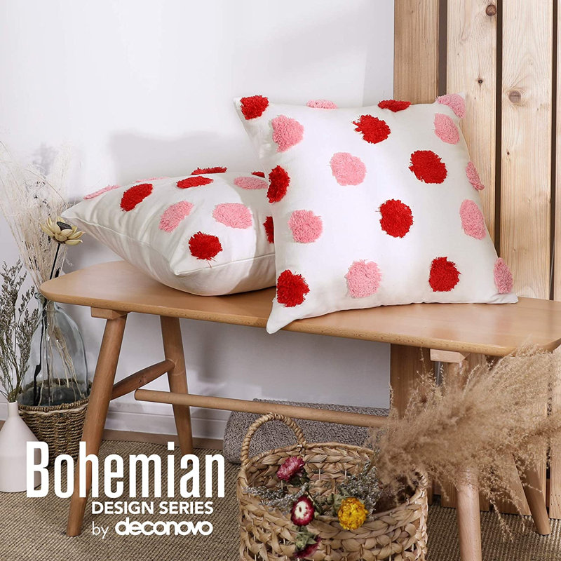 Polka Dots Cushion Cover, Pink/Red