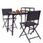 Ensemble de bistro 3 pièces, ensemble de table de patio pliable et chaises, ensemble de mobilier d'extérieur