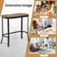 Table de bout étroite avec grain de bois rustique et structure en acier stable