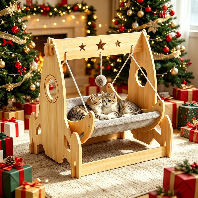 Cat Swing Hammock Bed-Premium Wooden
