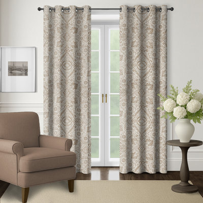 Medina Clay Grommet Top Drapery Panel Set of 2 - 50x96