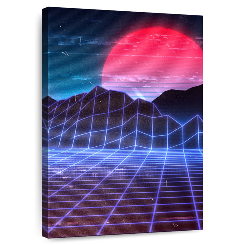 Kelan Red Moon Digital Landscape, 51" H x 34" W